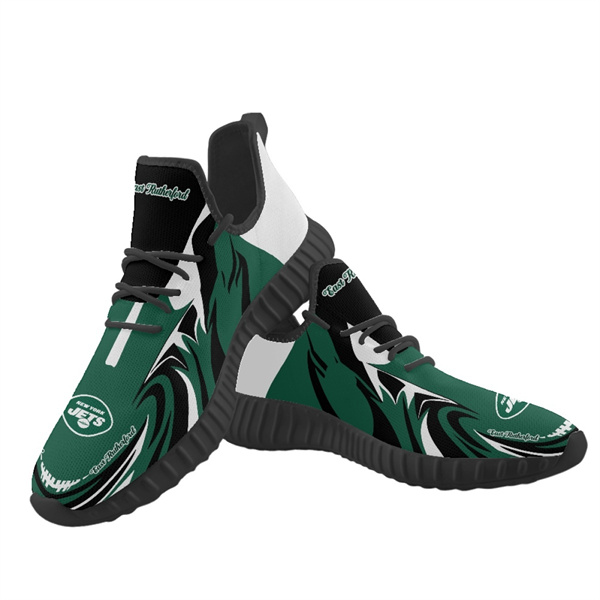 Women's New York Jets Mesh Knit Sneakers/Shoes 005